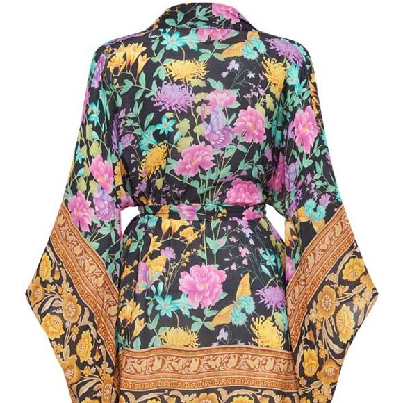 NEW NWT Spell & The Gypsy Butterfly Short Robe Firefly Print Kimono Sleeves M/L - Picture 14 of 15